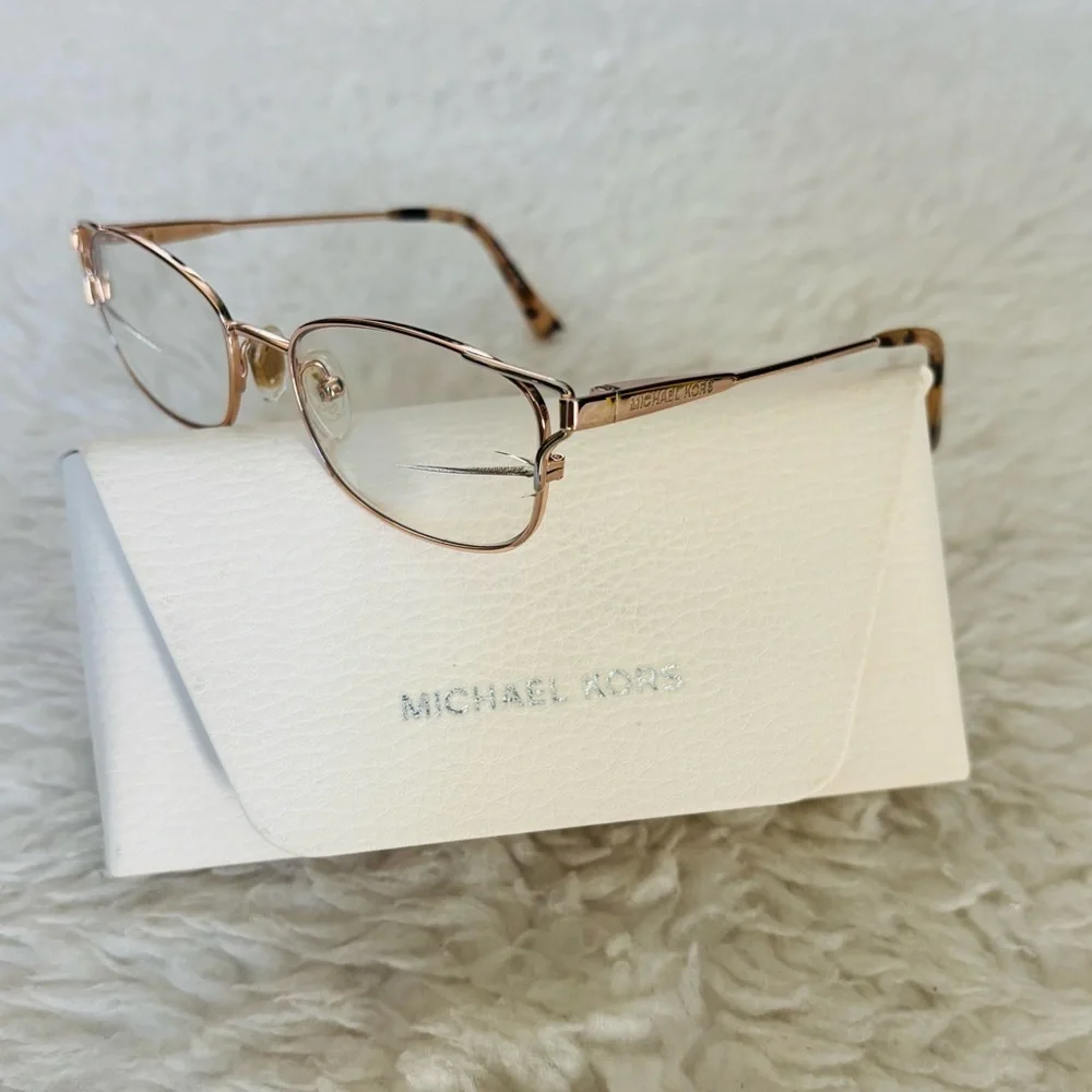 Michael Kors Gold Metal Eyeglasses Prescription Frame with Case